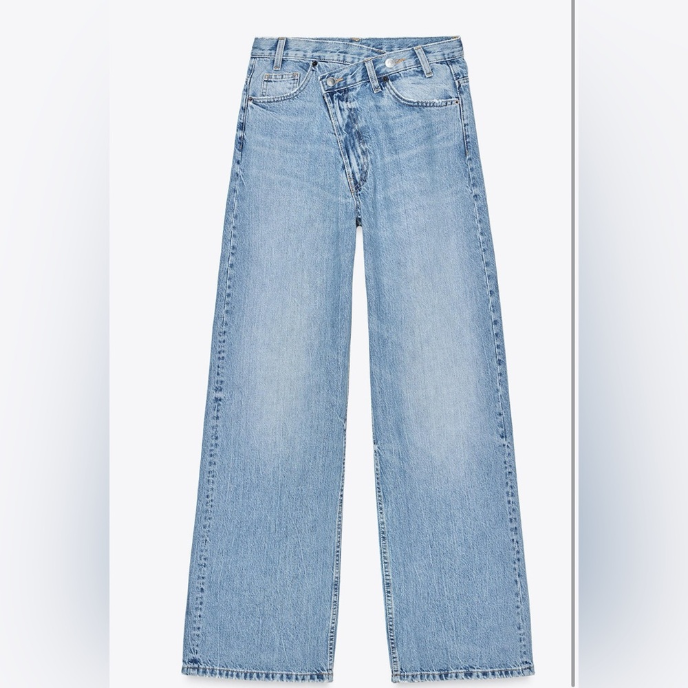 Zara Light Blue Flare & Wide Leg Jeans